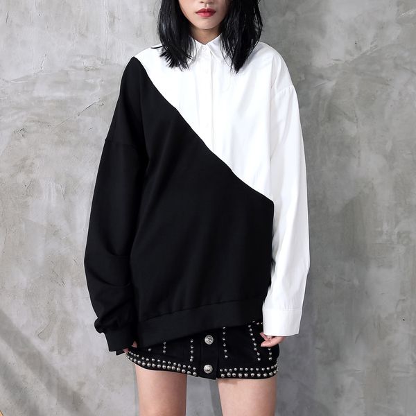 new street personality cotton blouse of women cut loose hoodie ragged shirts sleeves high party 9k4c, White
new street personality cotton blouse of women cut loose hoodie ragged shirts sleeves high party 9k4c, White