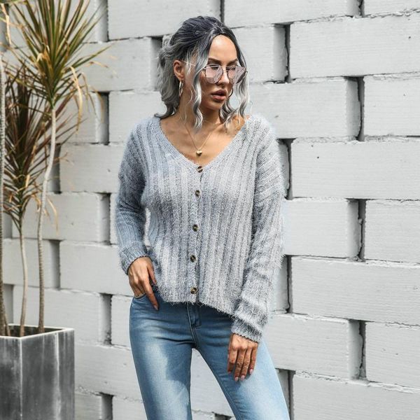 women's knits & tees 2021 autumn and winter fashion leisure deep v-neck sweater long sleeve single breasted cardigan, White
women's knits & tees 2021 autumn and winter fashion leisure deep v-neck sweater long sleeve single breasted cardigan, White