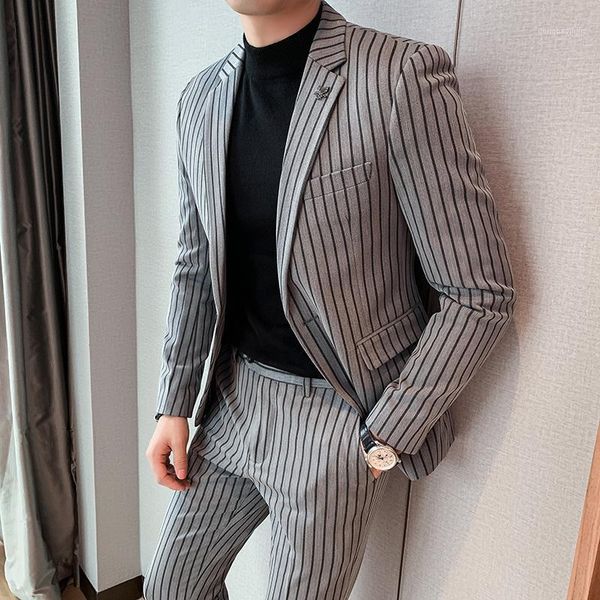 fashion mens striped suit two-piece sets wearable in all seasons slim fit men business suits suit jacket and pants1, White;black
fashion mens striped suit two-piece sets wearable in all seasons slim fit men business suits suit jacket and pants1, White;black