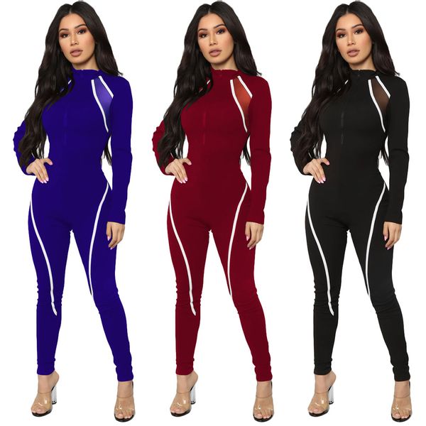w8345 european and american selling women's jumpsuits fashion casual sports striped stitching cycling tights, Black;white
w8345 european and american selling women's jumpsuits fashion casual sports striped stitching cycling tights, Black;white