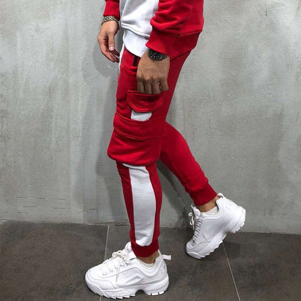 side muscle sports boy leg brother color matching multi pocket small feet elastic casual men's pants, Gray
side muscle sports boy leg brother color matching multi pocket small feet elastic casual men's pants, Gray