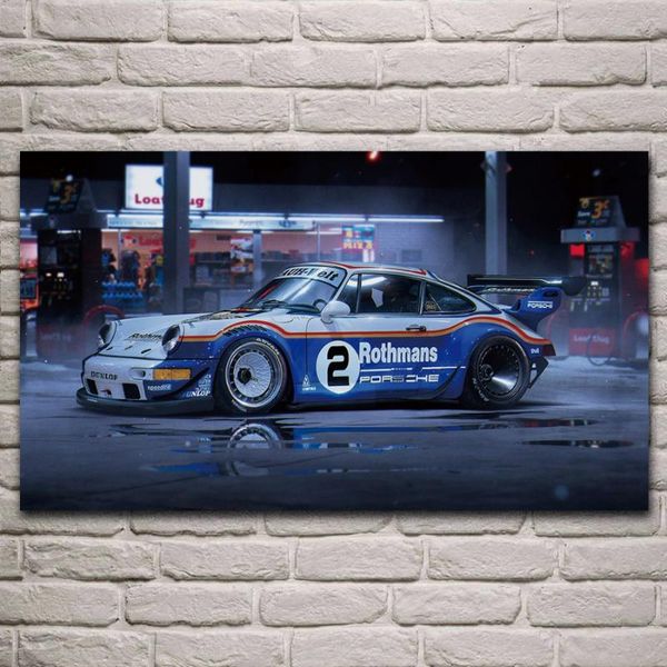 

paintings manipulated sport car race vehicle fabric poster living room home wall decorative canvas silk art print kl227