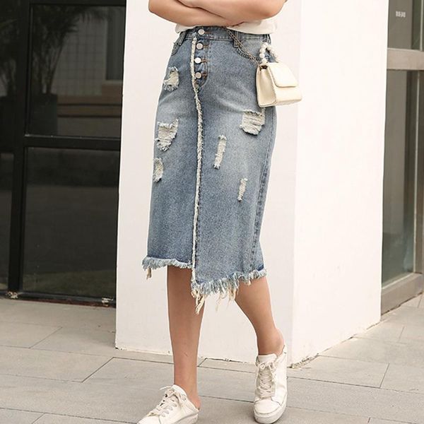 skirts women korean elastic waist front left pocket lapel fringed denim skirt casual plus size s-8xl ladies, Black 
skirts women korean elastic waist front left pocket lapel fringed denim skirt casual plus size s-8xl ladies, Black
