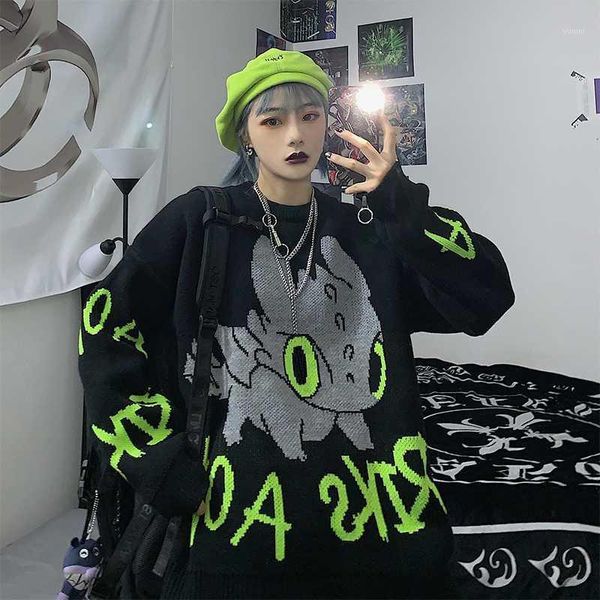 cartoon letters jacquard sweater female korean ins retro tong qu qiu dong with thick loose languid is lazy sweater1, White;black
cartoon letters jacquard sweater female korean ins retro tong qu qiu dong with thick loose languid is lazy sweater1, White;black