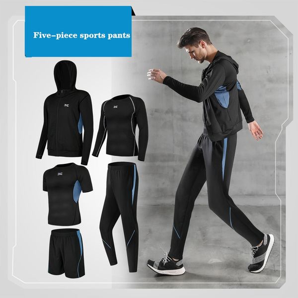 factory direct high-quality five-piece fitness suit men's suit quick-drying short-sleeved shirt running sports suit outdoor sportswear, White;black
factory direct high-quality five-piece fitness suit men's suit quick-drying short-sleeved shirt running sports suit outdoor sportswear, White;black