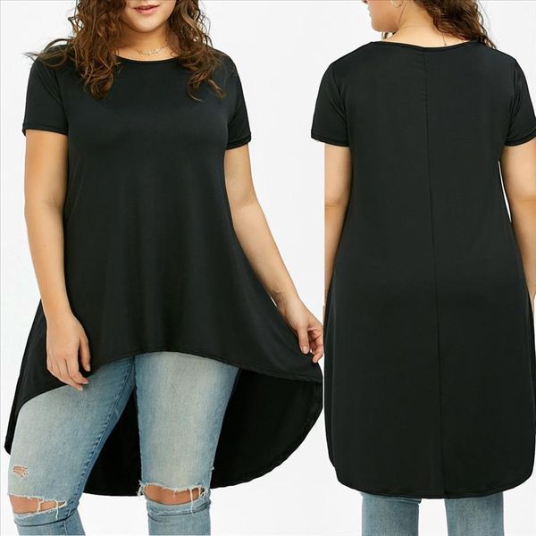 women plus size tunic shirts solid o neck blouses short sleeve asymmetric female casual vetement femme 2020 bluzki damskie, White
women plus size tunic shirts solid o neck blouses short sleeve asymmetric female casual vetement femme 2020 bluzki damskie, White