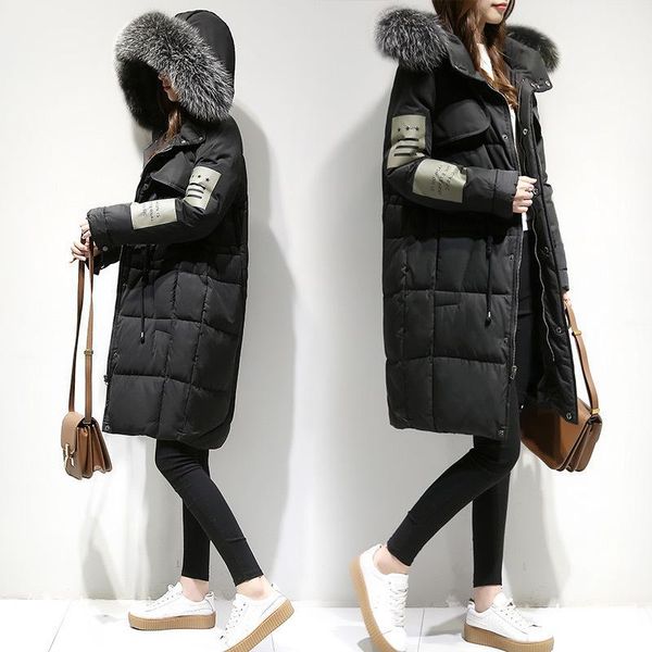 duck down jacket 2020 winter parka for women long hoody warm large fur collar female overcoat chaqueta mujer lx24171, Black
duck down jacket 2020 winter parka for women long hoody warm large fur collar female overcoat chaqueta mujer lx24171, Black