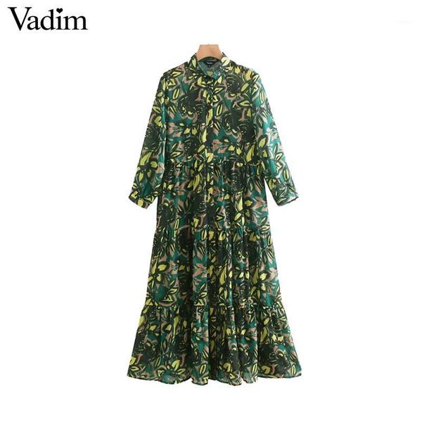 vadim women print mid calf dress chiffon three quarter sleeve female casual midi dresses vintage a line dresses vestidos qb2611, Black;gray
vadim women print mid calf dress chiffon three quarter sleeve female casual midi dresses vintage a line dresses vestidos qb2611, Black;gray