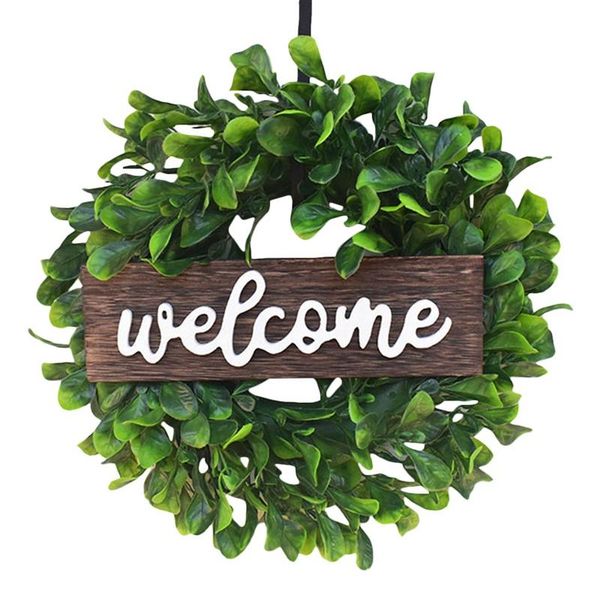 artificial boxwood wreath 12 inch welcome wreath with wooden sign for front door window wall wedding home decoration
artificial boxwood wreath 12 inch welcome wreath with wooden sign for front door window wall wedding home decoration