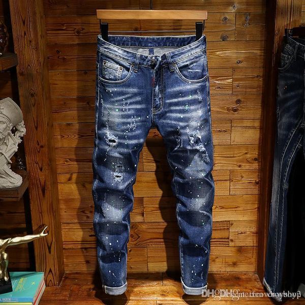 Men's wear college men's tight running track straight zipper ripped jeans black and white and red jeans hot trend stretch motorcyc, Blue
Men's wear college men's tight running track straight zipper ripped jeans black and white and red jeans hot trend stretch motorcyc, Blue