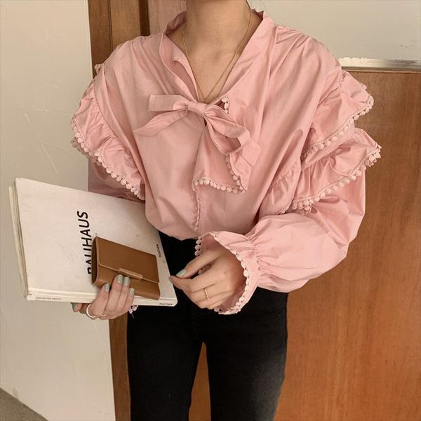 2020 elegant sweet solid ruffles irregular lace brief chic femme blusas women blouses new spring loose shirt, White
2020 elegant sweet solid ruffles irregular lace brief chic femme blusas women blouses new spring loose shirt, White
