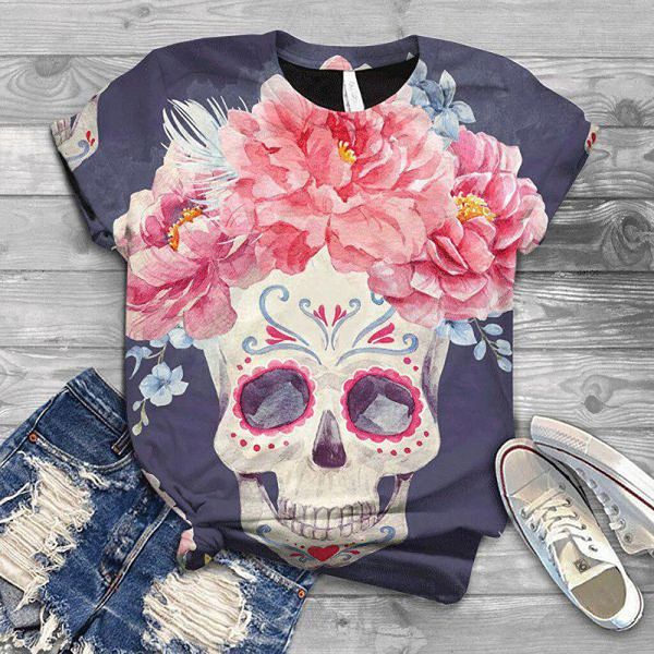 35# t shirt women short sleeve animal skull printed o-neck aesthetic tee t-shirt woman tshirts 2020 ropa mujer droshipping, White
35# t shirt women short sleeve animal skull printed o-neck aesthetic tee t-shirt woman tshirts 2020 ropa mujer droshipping, White
