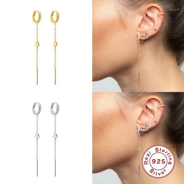 stud 100% solid 925 sterling silver korean ins star tassel earring for couples ladies woman statement earrings jewerly brincos1, Golden;silver
stud 100% solid 925 sterling silver korean ins star tassel earring for couples ladies woman statement earrings jewerly brincos1, Golden;silver