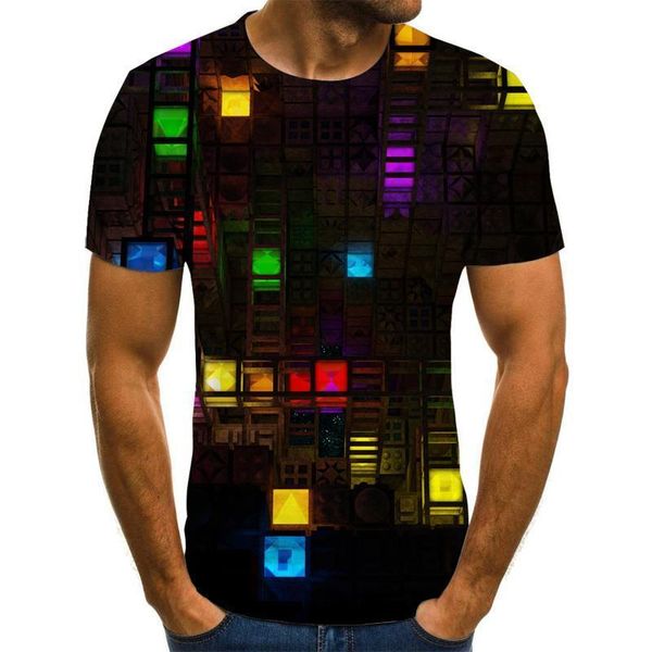 men's new 3d square stitching colorful round neck three-dimensional summer short-sleeved t-shirt drop shipping good quality, White;black
men's new 3d square stitching colorful round neck three-dimensional summer short-sleeved t-shirt drop shipping good quality, White;black
