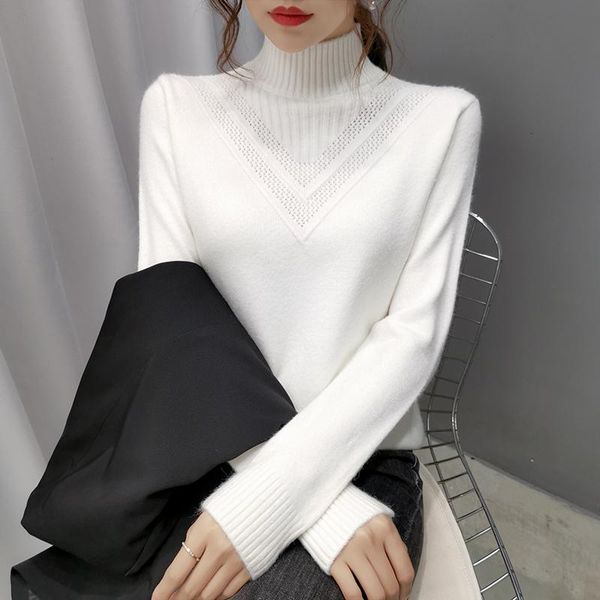women's sweaters 2021 turtleneck women autumn winter womens knitted sweater thicken fashion warm loose female clothing thread jumper, White;black
women's sweaters 2021 turtleneck women autumn winter womens knitted sweater thicken fashion warm loose female clothing thread jumper, White;black