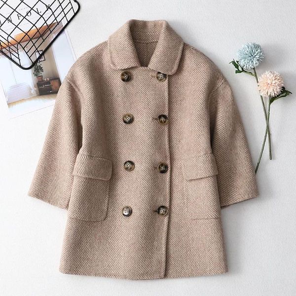 women's wool & blends girls' double sided cashmere coat 2021 winter children's wear baby woolen, Black
women's wool & blends girls' double sided cashmere coat 2021 winter children's wear baby woolen, Black