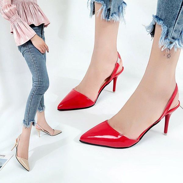 dress shoes summer female sandals pointed toe high heels nude color tip with 7cm fine pumps zapatos mujer jkm890, Black
dress shoes summer female sandals pointed toe high heels nude color tip with 7cm fine pumps zapatos mujer jkm890, Black