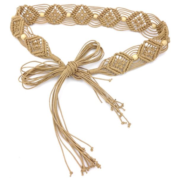 rustic bohemian ethnic style wax rope woven belt flower ladies waist chain fashion waist accessories, Black;brown
rustic bohemian ethnic style wax rope woven belt flower ladies waist chain fashion waist accessories, Black;brown
