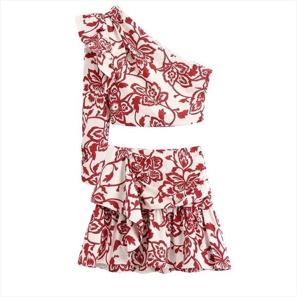 za printed poplin one shoulder asymmetric neckline highwaist printed mini skirt with ruffle trims drop shipping, White
za printed poplin one shoulder asymmetric neckline highwaist printed mini skirt with ruffle trims drop shipping, White