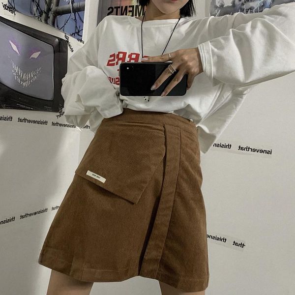 skirts winter corduroy short skirt korean tooling student irregular solid woman a-line mini high waist casual pockets clothes, Black
skirts winter corduroy short skirt korean tooling student irregular solid woman a-line mini high waist casual pockets clothes, Black