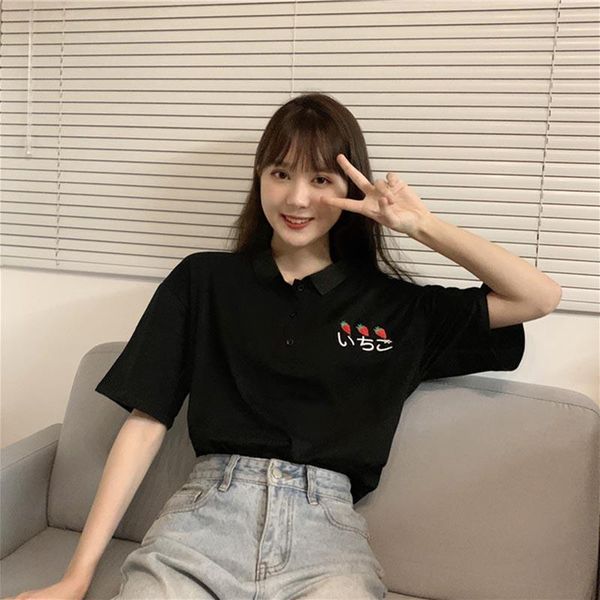 korean small fresh strawberry japanese embroidery women's collar wild short-sleeved women, White
korean small fresh strawberry japanese embroidery women's collar wild short-sleeved women, White