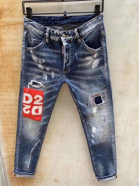 luxury men designer jeans retro hip hop biker men jeans comfortable men pants blue size 28-38