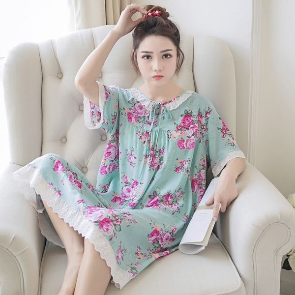 summer vintage nightgowns o-neck ladies dresses princess lace collar sleepwear floral home dress comfortable nightdress y200425, Black;red
summer vintage nightgowns o-neck ladies dresses princess lace collar sleepwear floral home dress comfortable nightdress y200425, Black;red