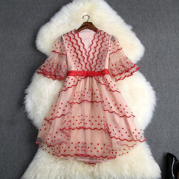 2019 summer fall half sleeve v neck retro polka dot print tulle embroidery panelled short mini dress casual fashion dresses lyag0416t10033, Black;gray
2019 summer fall half sleeve v neck retro polka dot print tulle embroidery panelled short mini dress casual fashion dresses lyag0416t10033, Black;gray