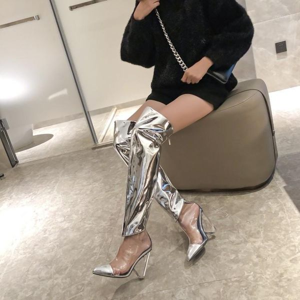 boots women's over knee thigh high transparent crystal heels shoes pointed toe customize plus size b441, Black
boots women's over knee thigh high transparent crystal heels shoes pointed toe customize plus size b441, Black