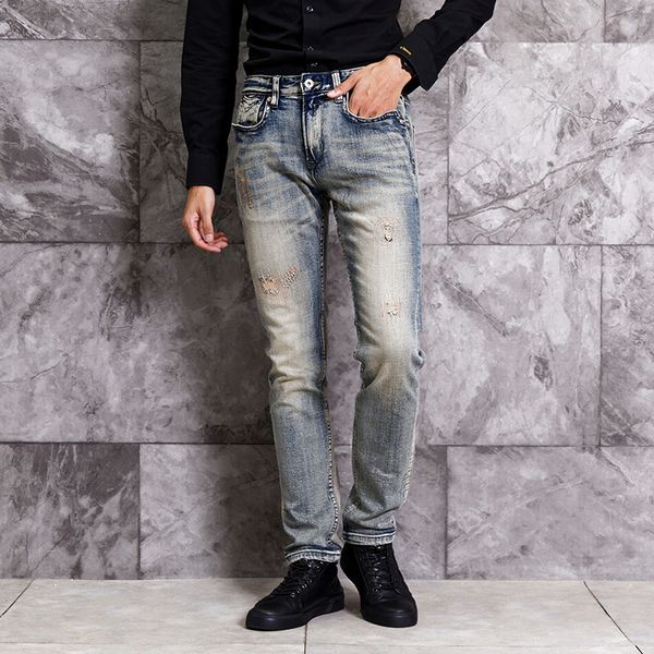 2021 new mode streetwear pants thin retro-blue men shredded from designer vintage hip denim jeans wyym
2021 new mode streetwear pants thin retro-blue men shredded from designer vintage hip denim jeans wyym