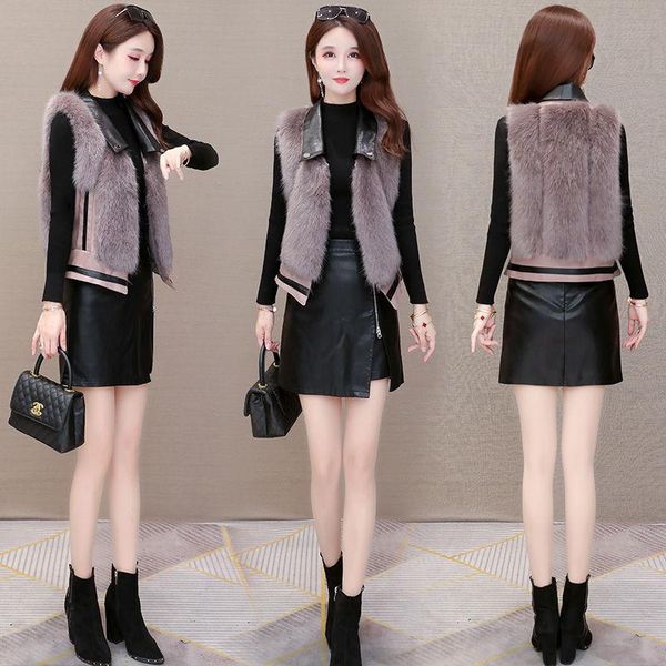 women's fur & faux women 2021 autumn winter coat female casual warm slim sleeveless vest lady fake coats waistcoat c264, Black
women's fur & faux women 2021 autumn winter coat female casual warm slim sleeveless vest lady fake coats waistcoat c264, Black