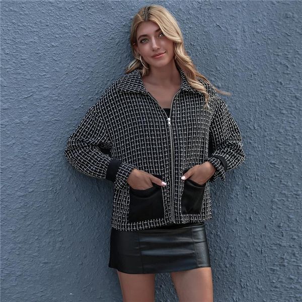 women's jackets women plaid print jacket casual lapel neck coat autumn streetwear long sleeve patchwork loose pockets clothing for, Black;brown
women's jackets women plaid print jacket casual lapel neck coat autumn streetwear long sleeve patchwork loose pockets clothing for, Black;brown
