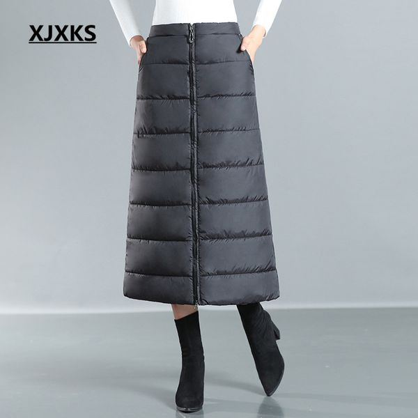 xjxks 2021 winter new high-quality down cotton women skirts solid color all-match comfortable casual women one-step skirt y1214, Black
xjxks 2021 winter new high-quality down cotton women skirts solid color all-match comfortable casual women one-step skirt y1214, Black