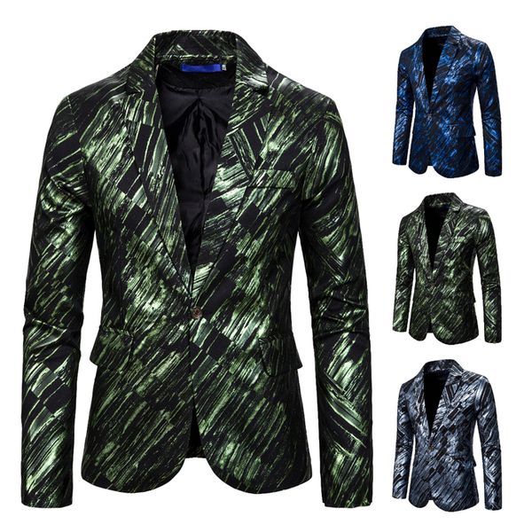 men's suits twill gradient blazers stamping printed suit men's suits coats male formal stage costumes, White;black
men's suits twill gradient blazers stamping printed suit men's suits coats male formal stage costumes, White;black