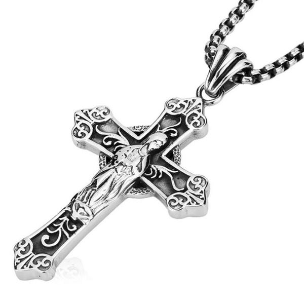 chains stainless steel vintage christ religious virgin mary mama cross pendant necklace with 60cm chain, Silver
chains stainless steel vintage christ religious virgin mary mama cross pendant necklace with 60cm chain, Silver