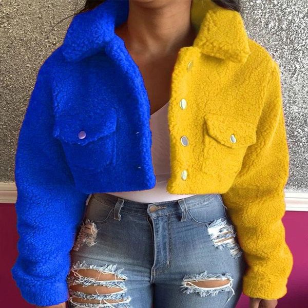 women's wool & blends blue yellow stitching short jacket single breasted turn-down collar slim elegant long sleeve fashion warm winter, Black
women's wool & blends blue yellow stitching short jacket single breasted turn-down collar slim elegant long sleeve fashion warm winter, Black