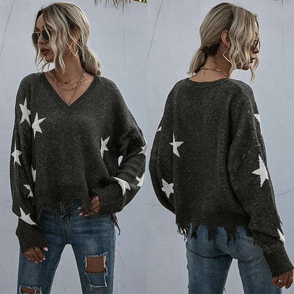 star tassel knitted sweater women's pullover autumn winter 2020 new, White;black
star tassel knitted sweater women's pullover autumn winter 2020 new, White;black
