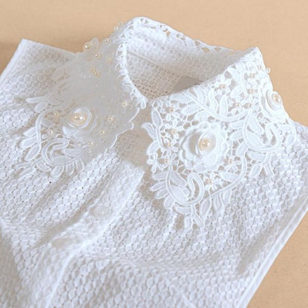 women faux pearl floral lace lapel false collar detachable half shirt dickey u90e, Blue;purple
women faux pearl floral lace lapel false collar detachable half shirt dickey u90e, Blue;purple