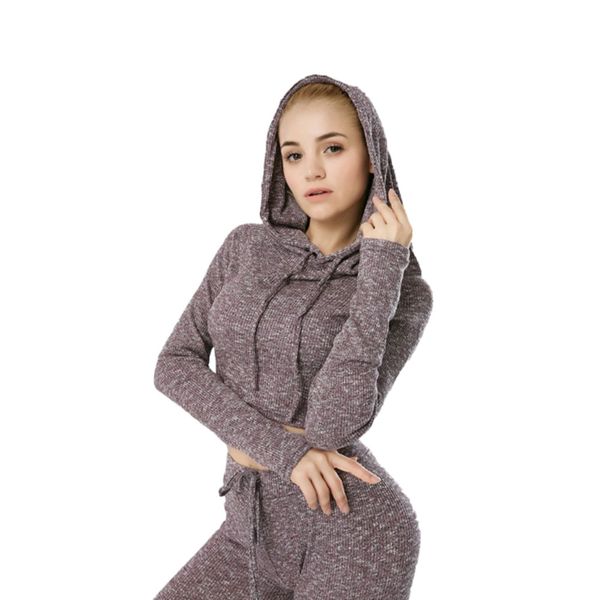 yoga knit suit for women shockproof hoodie crop high-waisted buttock lift yoga pants suit purple, Gray
yoga knit suit for women shockproof hoodie crop high-waisted buttock lift yoga pants suit purple, Gray