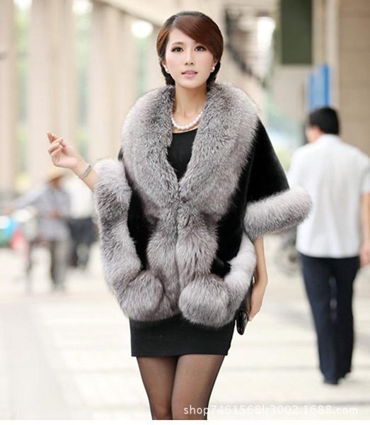 women's fur & faux women coat winter cloak thick fluffy cape warm outerwear luxury jacket elegant mujer bontjas poncho wraps, Black
women's fur & faux women coat winter cloak thick fluffy cape warm outerwear luxury jacket elegant mujer bontjas poncho wraps, Black