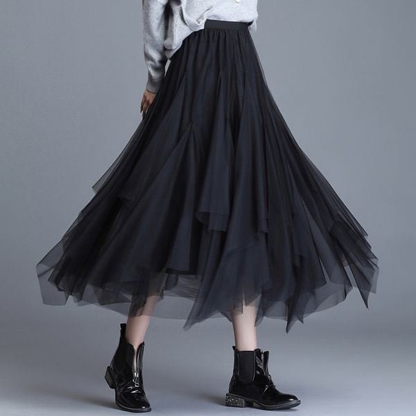 2021 summer vintage high waist elastic women skirts solid pleated streetwear female maxi skirt vogue casual femme long bottoms y1214, Black
2021 summer vintage high waist elastic women skirts solid pleated streetwear female maxi skirt vogue casual femme long bottoms y1214, Black