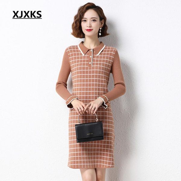 xjxks fashion lapel plaid women dress autumn winter 2021 new comfortable long sweater women knitted dress, Black;gray
xjxks fashion lapel plaid women dress autumn winter 2021 new comfortable long sweater women knitted dress, Black;gray
