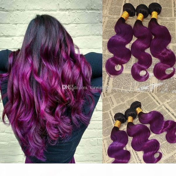 3pcs lot brazilian ombre human hair extensions #1b purple dark roots two tone hair weaves body wave wavy virgin hair wefts 3 bundles, Black
3pcs lot brazilian ombre human hair extensions #1b purple dark roots two tone hair weaves body wave wavy virgin hair wefts 3 bundles, Black