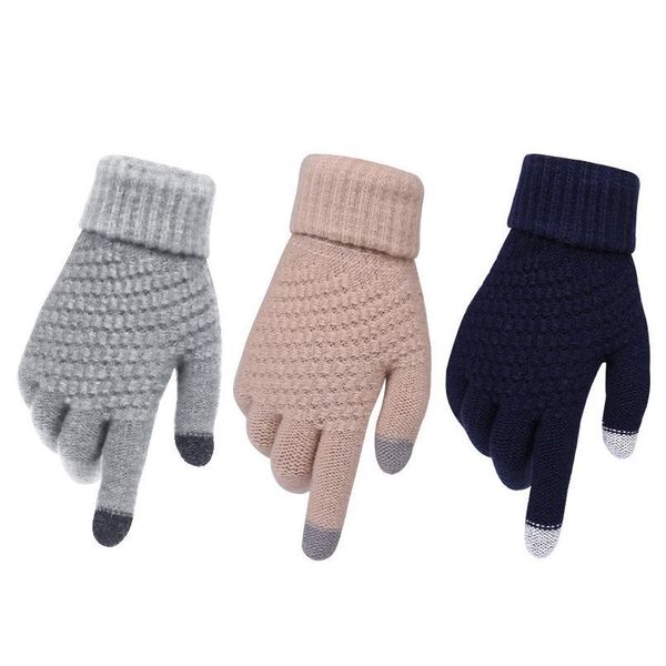 women men solid colour wool knitted wrist gloves autumn winter full finger thick warm touch screen mittens han jlloru, Black
women men solid colour wool knitted wrist gloves autumn winter full finger thick warm touch screen mittens han jlloru, Black