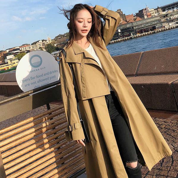 2019 autumn new women's casual outwear adjustable waist slim office coat chic epaulet design x-long trench d282, Tan;black
2019 autumn new women's casual outwear adjustable waist slim office coat chic epaulet design x-long trench d282, Tan;black