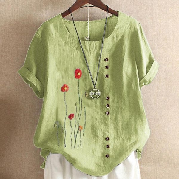 summer tee shirts women's printed blouse 2020 zanzea vintage button o neck blusa female short sleeve tunic plus size 5xl #t1g, White
summer tee shirts women's printed blouse 2020 zanzea vintage button o neck blusa female short sleeve tunic plus size 5xl #t1g, White