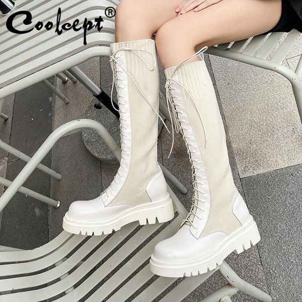boots coolcept size 34-42 women real leather knee high flat heel lace up fashion casual woman long footwear, Black
boots coolcept size 34-42 women real leather knee high flat heel lace up fashion casual woman long footwear, Black