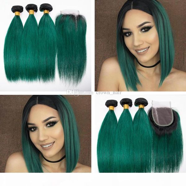 silky straight 1b green hair bundles with lace closure brazilian ombre dark green human hair weft 3pcs with lace closure part, Black
silky straight 1b green hair bundles with lace closure brazilian ombre dark green human hair weft 3pcs with lace closure part, Black