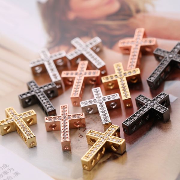 fashion womens gift diy bracelet jewelry charm micro pave crystal zircon hollow out cross charms with hole, Bronze;silver
fashion womens gift diy bracelet jewelry charm micro pave crystal zircon hollow out cross charms with hole, Bronze;silver