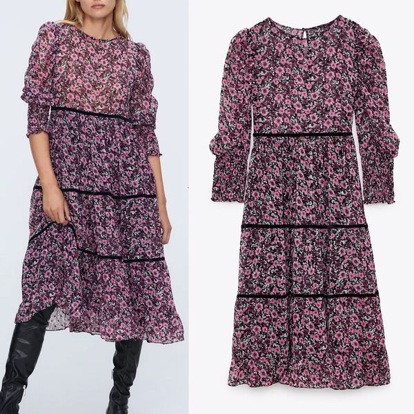 2021 new fashion floral printed midi dress women elegant o neck long sleeve ruched ruffle dresses velvet passementerie appliqu w2cb, Black;gray
2021 new fashion floral printed midi dress women elegant o neck long sleeve ruched ruffle dresses velvet passementerie appliqu w2cb, Black;gray